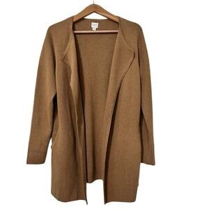 J Crew Vanessa Open Front Longline Blazer Size S Brown Academia Office‎ Cardigan